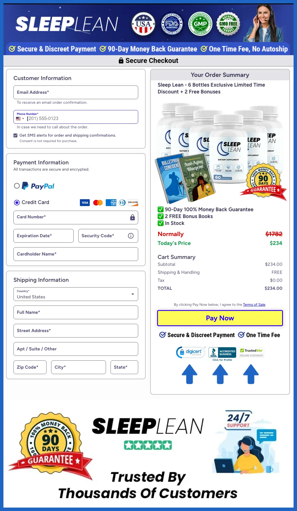 Sleep Lean Official Website Secure Order Page